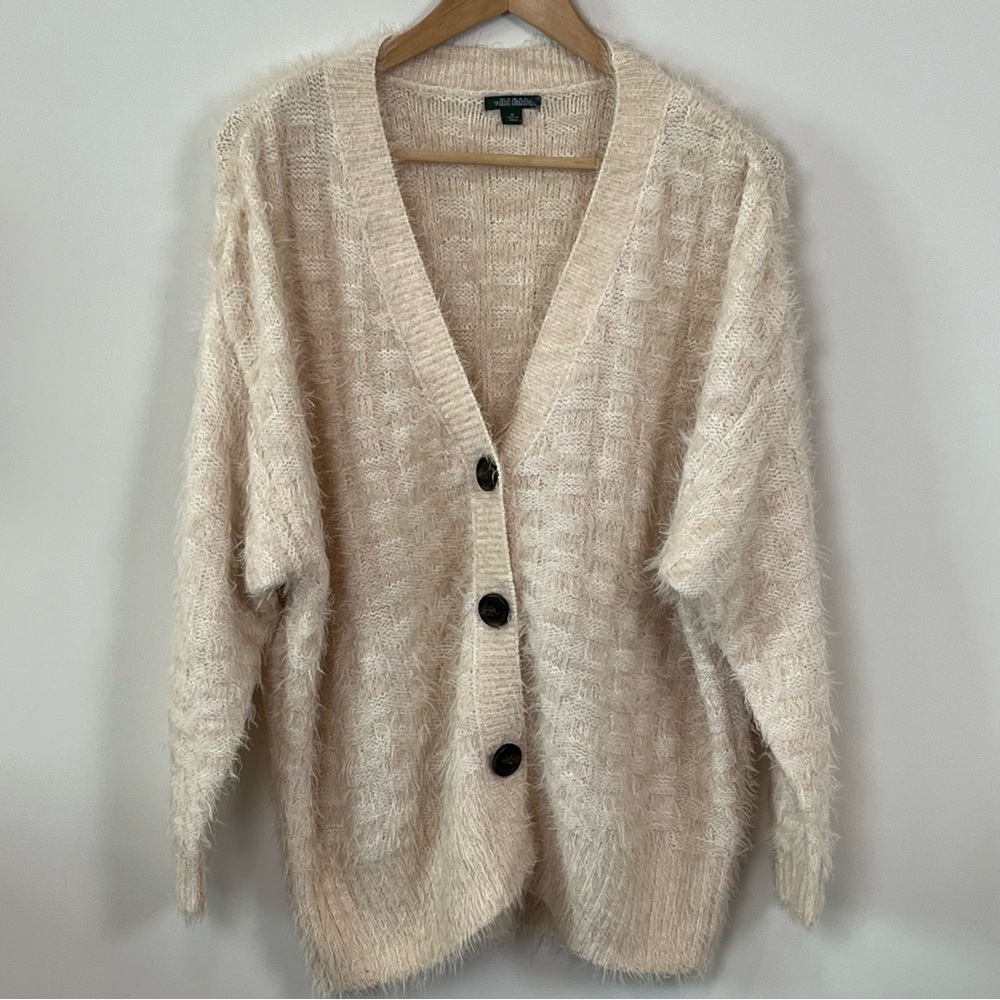 Wild Fable Cream Fuzzy Cardigan - Picture 2 of 12